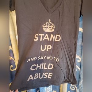 Justice "Stand Up & Say No To Child Abuse" Womans Shirt Size Large